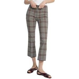 THEORY Plaid Wool Cropped Kick Pants Preppy Dark Academia Prep School - Sz 10